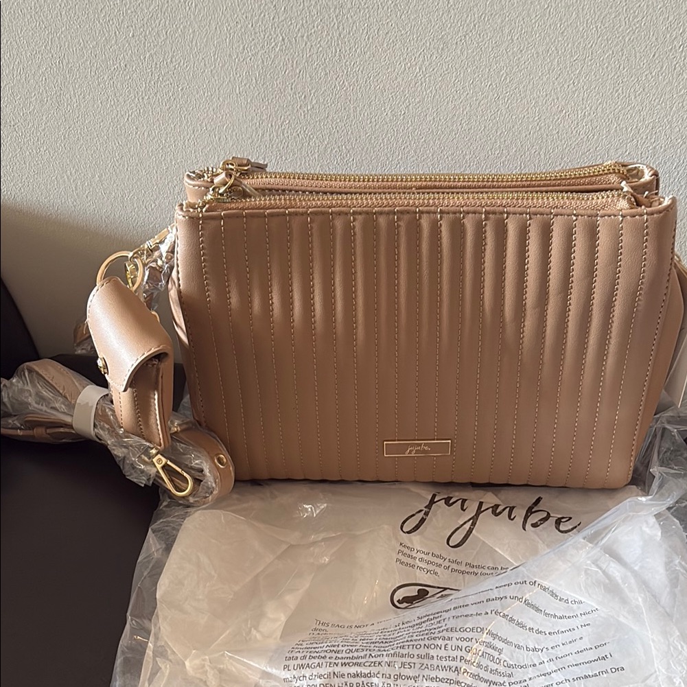 Ju-Ju-Be Tan Quilted Women's Bag/Baby Bag